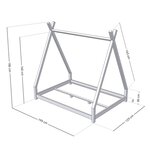 Lit tipi enfant NAKANA 120 x 190 bleu marine