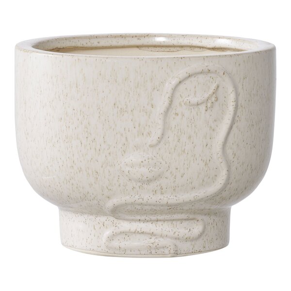Cache-pot en céramique beige Ø 15 x 12 cm