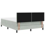 Lit à ressort vidaXL avec matelas Gris clair 160x200 cm Velours