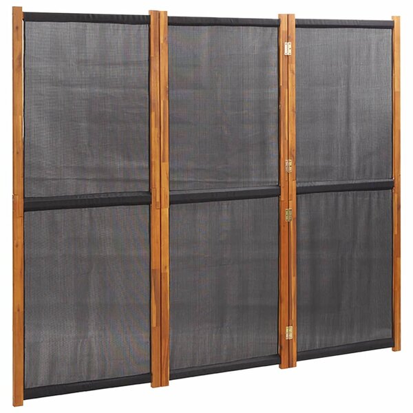 vidaXL Cloison de séparation 3 panneaux Noir 210x180 cm