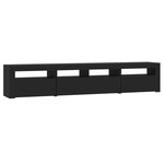 vidaXL Meuble TV avec lumières LED Noir 210x35x40 cm