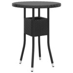 vidaXL Ensemble de bistro de jardin 3 Pièces Résine tressée Noir