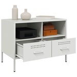 vidaXL Meubles TV 2 Pièces blanc 68x39x50 5 cm acier laminé à froid