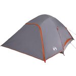 vidaXL Tente de camping à dôme 4 personnes gris imperméable