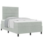 vidaXL Lit à sommier avec matelas Gris clair 120x200 cm Velours