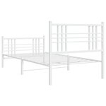 vidaXL Cadre de lit métal avec tête de lit/pied de lit blanc 107x203cm