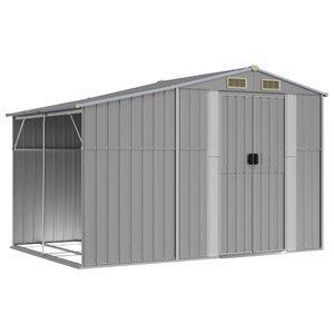 vidaXL Abri de jardin gris 277x192 5x179 cm acier galvanisé