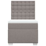 vidaXL Sommier à lattes de lit avec matelas Taupe 90x200 cm Tissu