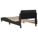 vidaXL Cadre de lit avec tête de lit sans matelas noir 90x190 cm tissu