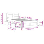 vidaXL Cadre de lit avec tête de lit sonoma gris 75x190 cm