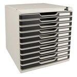 Module De Classement Modulo Office 10 Tiroirs Fermables À Clé - Noir - Exacompta