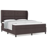 Lit box spring vidaXL avec matelas en marron foncé  180x200 cm  tissu