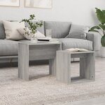 vidaXL Tables basses gigognes 2 Pièces sonoma gris bois d'ingénierie