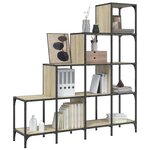vidaXL Bibliothèque chêne sonoma 122x30x132cm bois ingénierie et métal