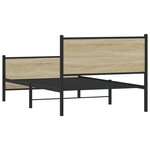 vidaXL Cadre de lit en métal sans matelas chêne sonoma 107x203 cm