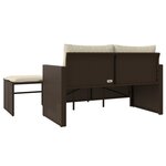 vidaXL Salon de jardin avec coussins 3 Pièces marron résine tressée