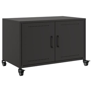 vidaXL Meuble TV noir 68x39x43 5 cm acier laminé à froid