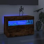vidaXL Meubles TV 2 Pièces avec lumières LED Chêne fumé 60x35x40 cm