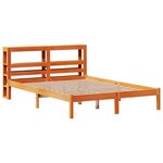 vidaXL Cadre de lit et tête de lit cire marron 120x200 cm bois de pin