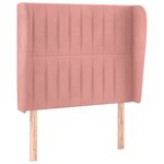 vidaXL Tête de lit avec oreilles Rose 83x23x118/128 cm Velours