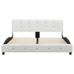 Vidaxl cadre de lit blanc similicuir 135x190 cm