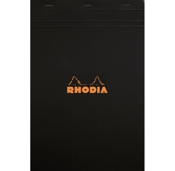 Bloc BLACK N°19 21x31,8cm 80F agrafées 80g ligné+marge RHODIA