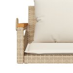 vidaXL Balancelle avec coussins beige 109x62x40 cm résine tressée