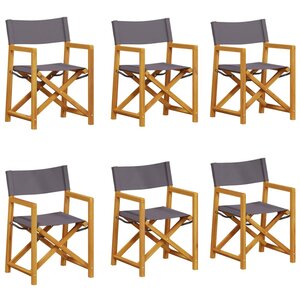 vidaXL Chaises pliables de jardin lot de 6 gris foncé tissu