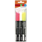 Lot 3 Marqueurs Craie 6mm Blanc-Jaune-Rose