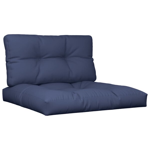 vidaXL Ensemble de coussins en palette bleu marine 70x40x12 cm tissu