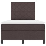 vidaXL Lit à ressort avec matelas et LED marron foncé 120x200 cm tissu