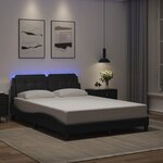 vidaXL Cadre de lit avec LED sans matelas noir 120x200 cm