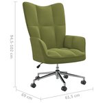 vidaXL Chaise de relaxation Vert clair Velours