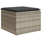 vidaXL Salon de jardin 8 Pièces avec coussins gris clair résine tressée