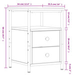vidaXL Tables de chevet 2Pièces chêne marron 34x35 5x50cm bois ingénierie
