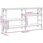 vidaXL Table console chêne fumé 150x29x76 5 cm bois d'ingénierie