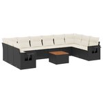 vidaXL Salon de jardin 11 Pièces avec coussins noir résine tressée