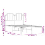 vidaXL Cadre de lit métal sans matelas avec tête de lit noir 120x200cm