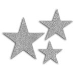 Formes découpées Etoiles à paillettes - argenté