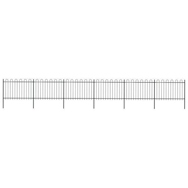 vidaXL Clôture de jardin avec dessus en cerceau Acier 10 2x1 2 m Noir