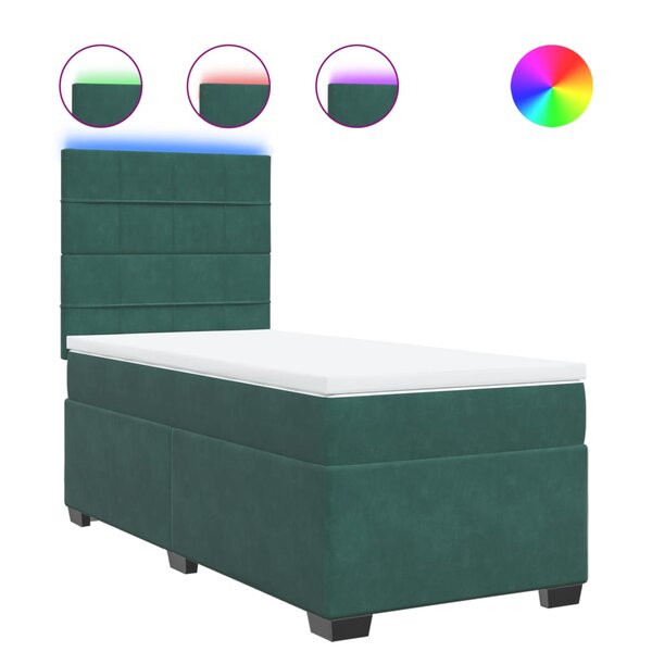 vidaXL Sommier à lattes de lit avec matelas Vert foncé 100x200 cm