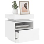 vidaXL Armoire de chevet avec lumières LED blanc 40x39x48 5 cm