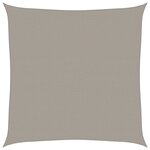 vidaXL Voile d'ombrage 160 g/m² carré gris clair 4x4 m PEHD
