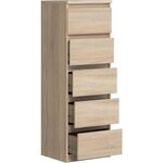 Commode CHELSEA 5 tiroirs - 41 8 x 42 2 x 128 1 - chêne sonoma