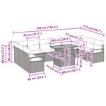 Ensemble de canapé de jardin vidaXL 11 pièces avec coussins beige
