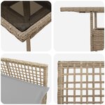 vidaXL Ensemble de salle à manger de jardin 3 pièces Beige Poly Rotin