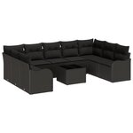 vidaXL Ensemble de canapés de jardin 10 pièces avec coussins en poly rotin beige
