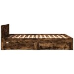 vidaXL Cadre de lit avec tête de lit chêne fumé 160x200 cm