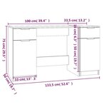 vidaXL Bureau avec armoire latérale Blanc Bois d'ingénierie