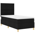 vidaXL Lit à ressorts avec matelas noir 100x200 cm tissu